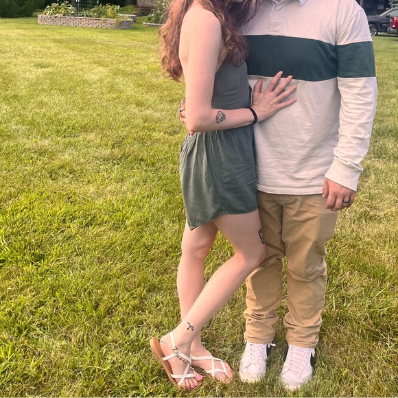 Sage Green Open Back Romper - Picture 1 of 2